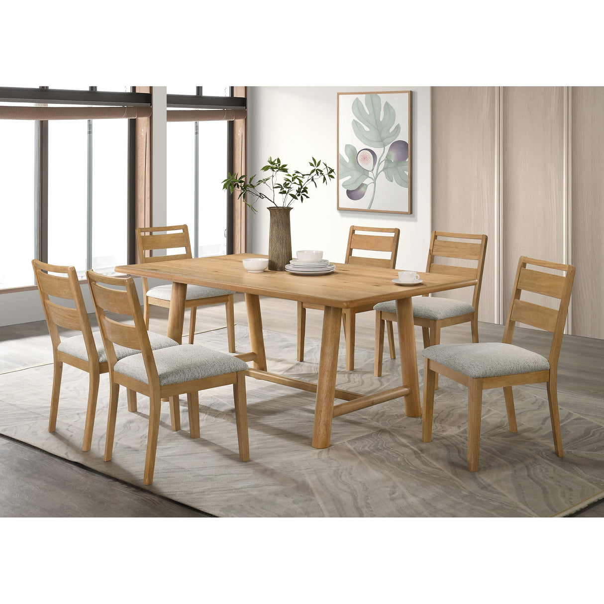 Coaster Furniture Duncan 193651 71-inch Rectangular Wood Dining Room Table - Washed Oak IMAGE 10