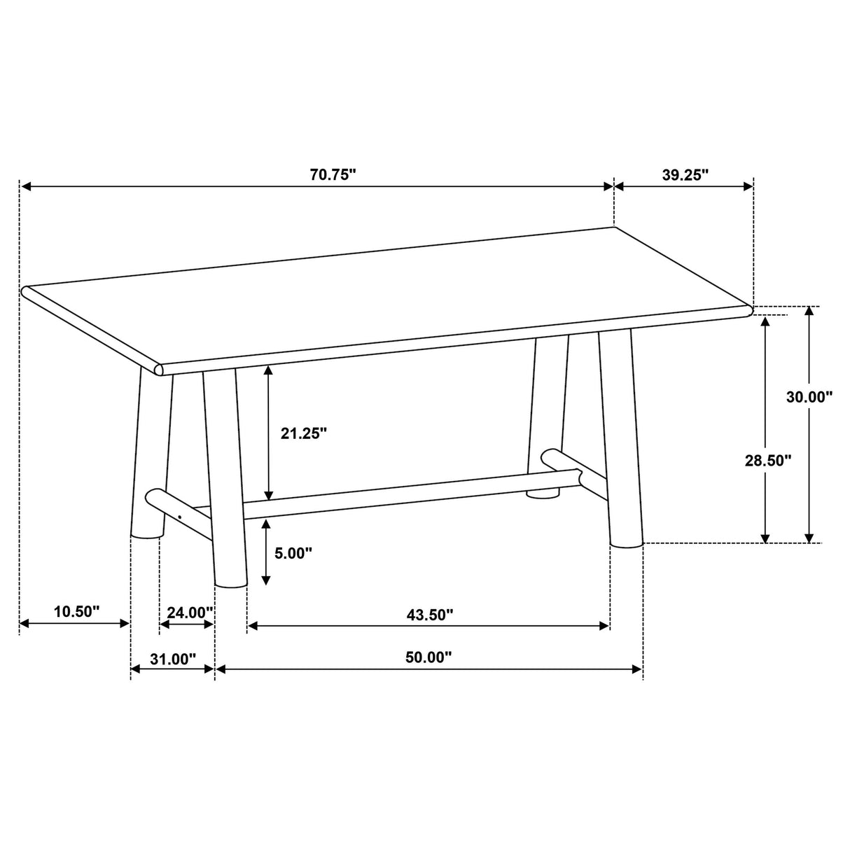 Coaster Furniture Duncan 193651 71-inch Rectangular Wood Dining Room Table - Washed Oak IMAGE 8