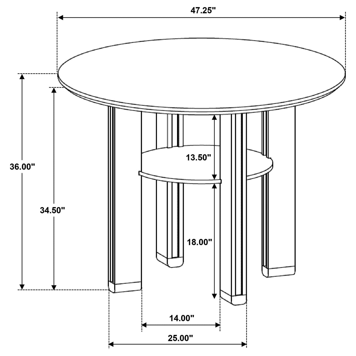 Coaster Furniture Ottowa 193668 47-inch Round Counter Height Dining Table - Brown IMAGE 6