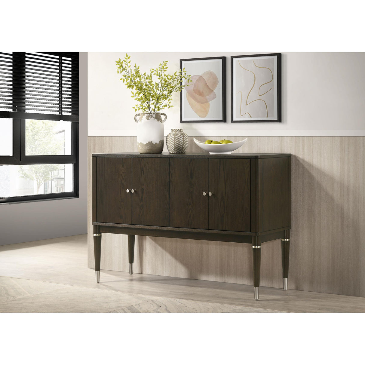 Coaster Furniture Reseda 193675 4-door Dining Sideboard Server with Shelves - Ash Brown IMAGE 4