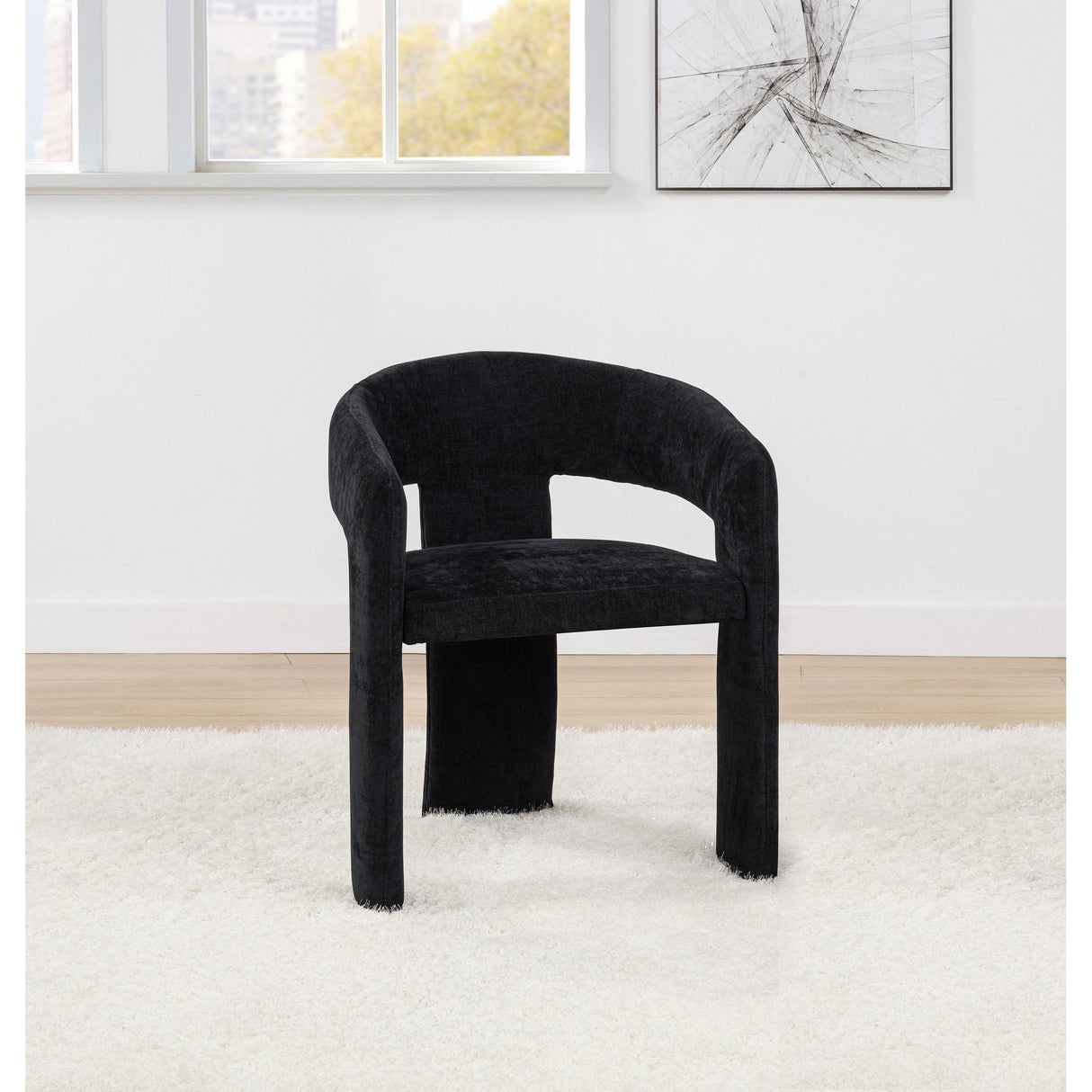 Coaster Furniture Carlow 193813BLK Set of 2 Upholstered Dining Arm Chair - Black IMAGE 4
