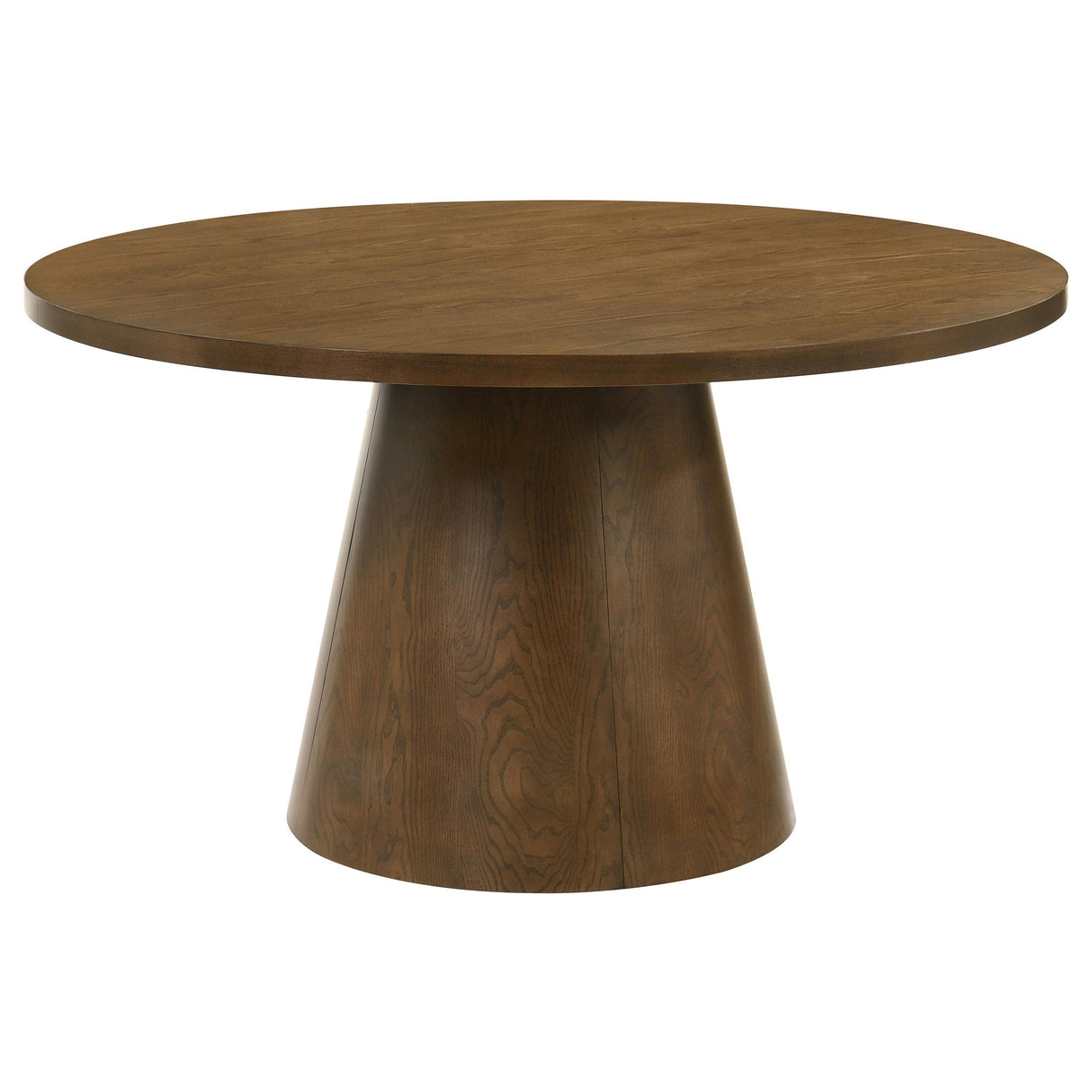 Coaster Furniture Franklin 193830 54-inch Round Wood Pedestal Base Dining Table - Dark Brown IMAGE 1
