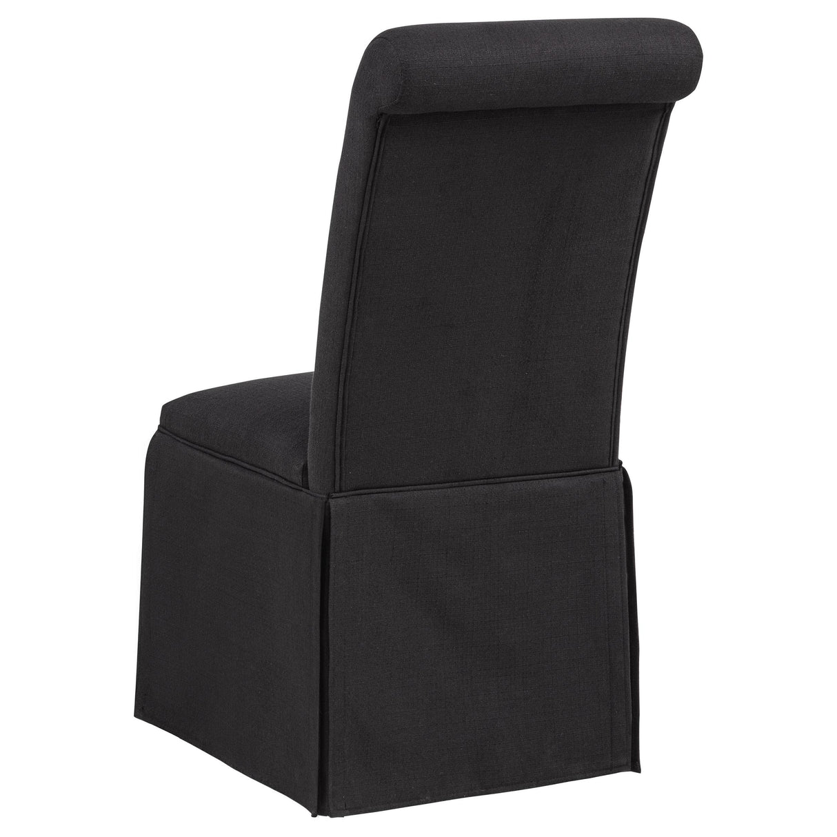 Coaster Furniture Shawna 193912BLK Set of 2 Upholstered Skirted Side Chair - Black IMAGE 3