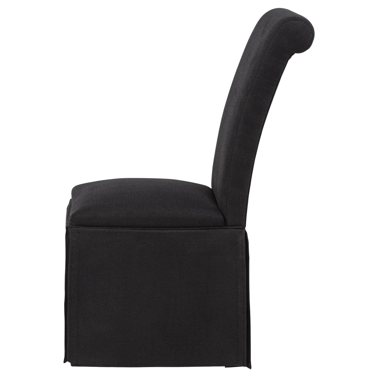 Coaster Furniture Shawna 193912BLK Set of 2 Upholstered Skirted Side Chair - Black IMAGE 4