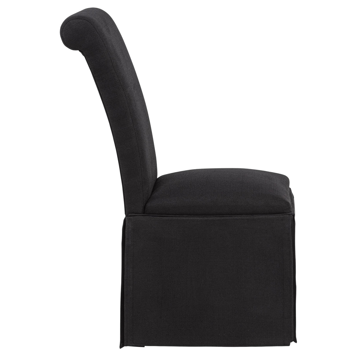 Coaster Furniture Shawna 193912BLK Set of 2 Upholstered Skirted Side Chair - Black IMAGE 5