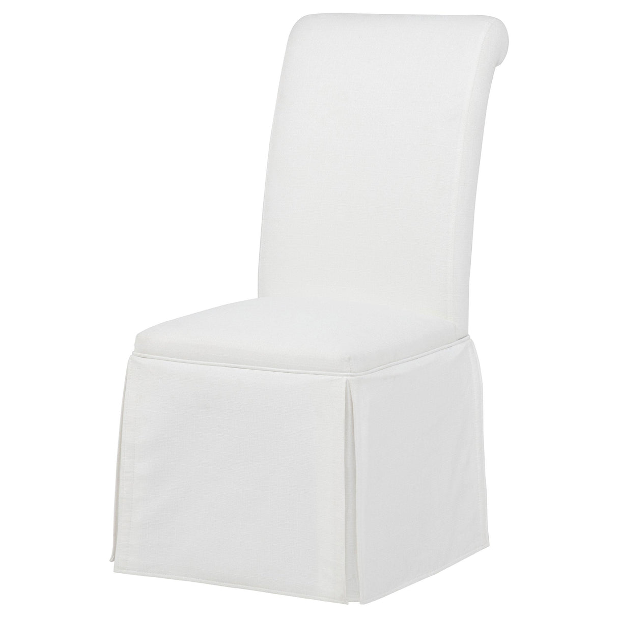 Coaster Furniture Shawna 193912WHT Set of 2 Upholstered Skirted Side Chair - White IMAGE 2