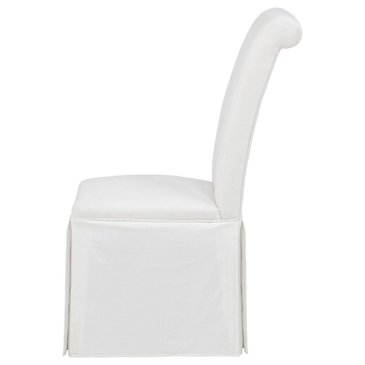 Coaster Furniture Shawna 193912WHT Set of 2 Upholstered Skirted Side Chair - White IMAGE 4