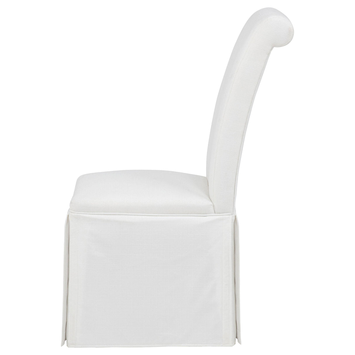 Coaster Furniture Shawna 193912WHT Set of 2 Upholstered Skirted Side Chair - White IMAGE 4