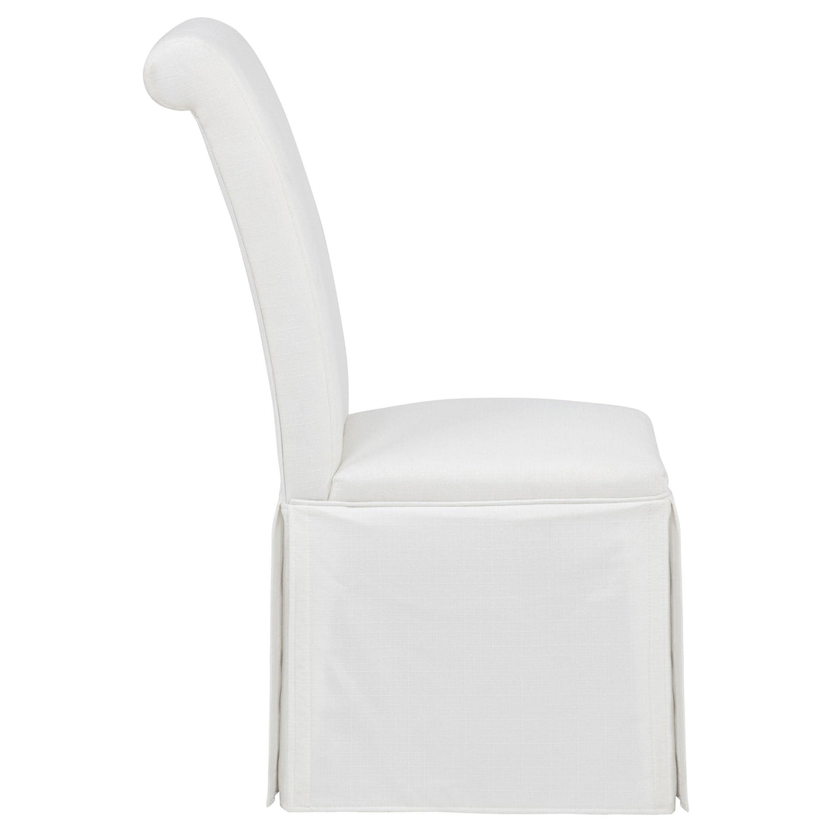 Coaster Furniture Shawna 193912WHT Set of 2 Upholstered Skirted Side Chair - White IMAGE 5