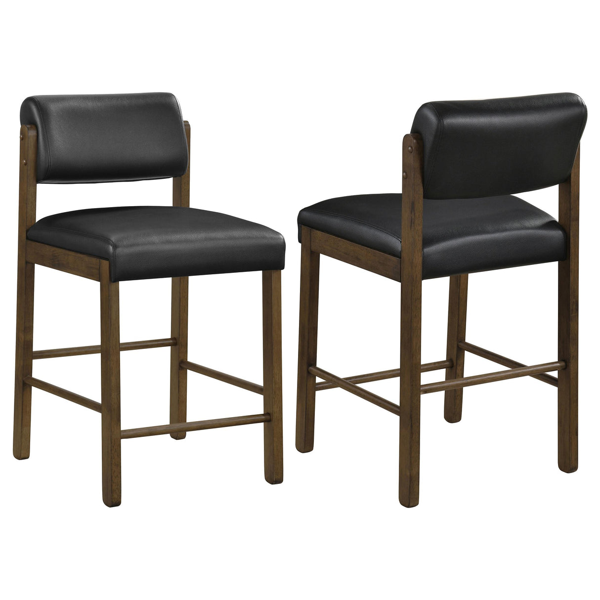 Coaster Furniture Kehoe 193929WAL Set of 2 Upholstered Counter Height Chair - Black/Walnut IMAGE 1