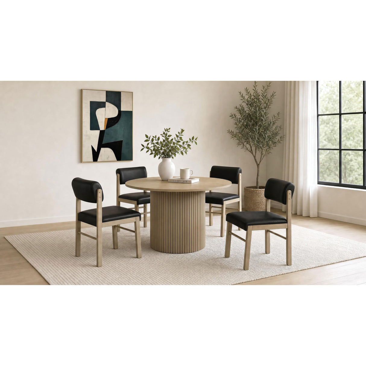 Coaster Furniture Hamlyn 193930NAT 47-inch Round Wood Dining Room Table - Natural Oak IMAGE 3