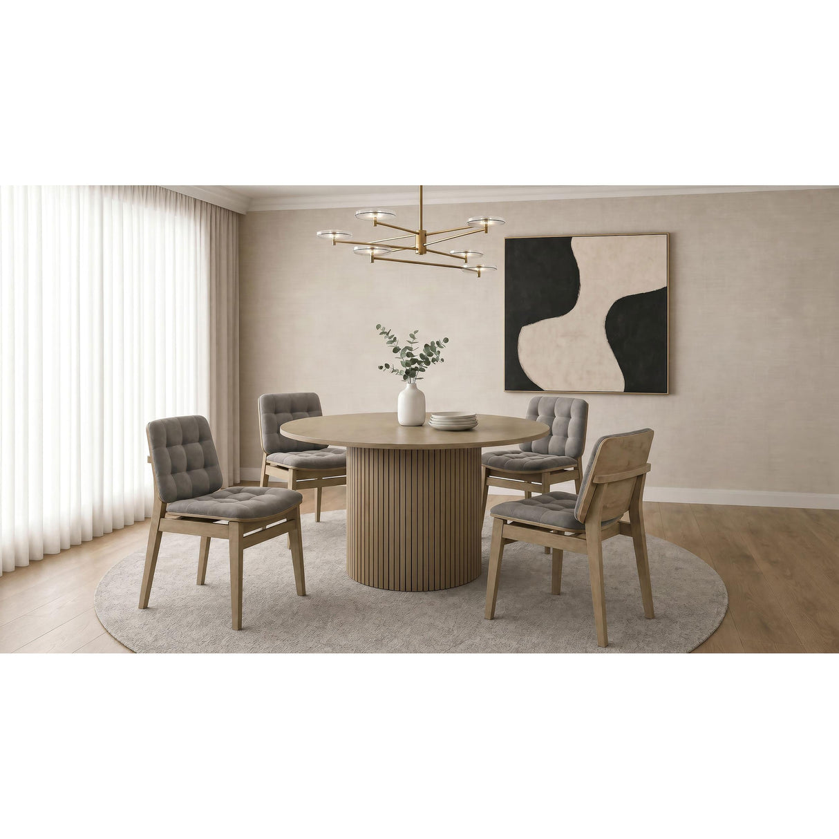 Coaster Furniture Hamlyn 193930NAT 47-inch Round Wood Dining Room Table - Natural Oak IMAGE 7