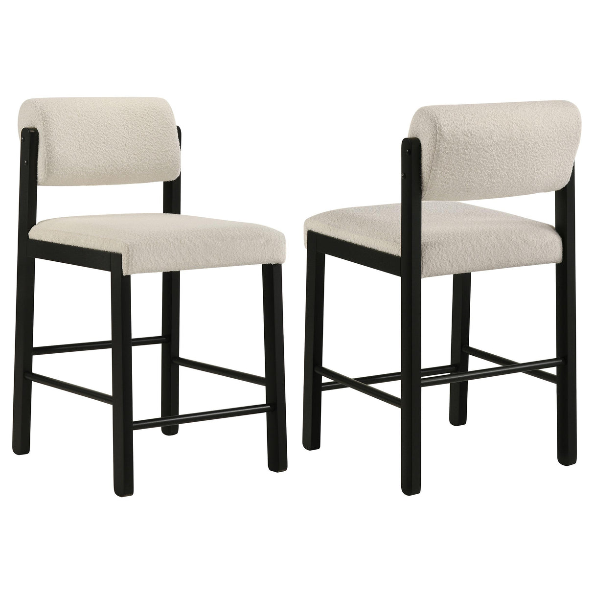 Coaster Furniture Kehoe 193939BLK Set of 2 Upholstered Counter Height Chair - Cream/Black IMAGE 1