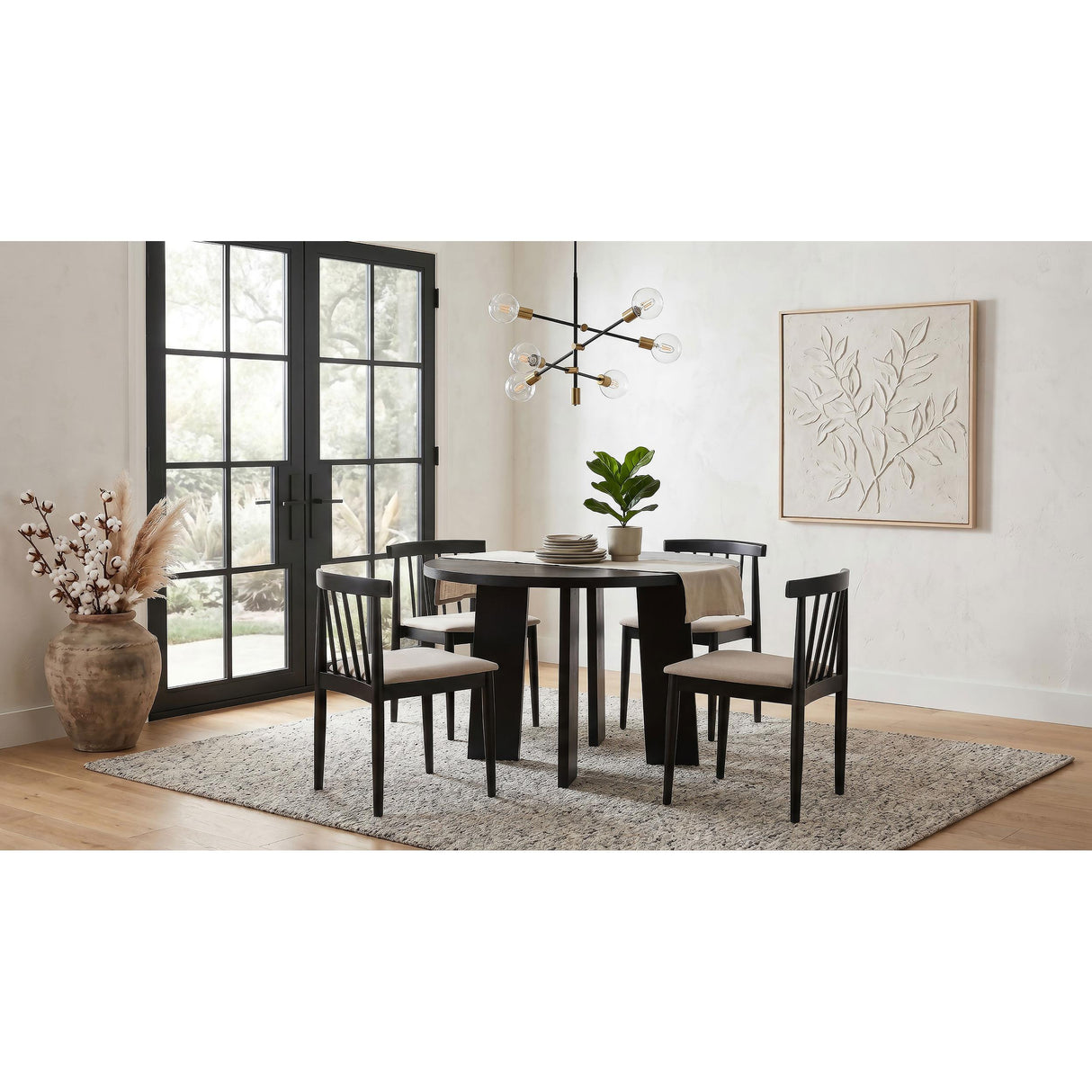 Coaster Furniture Strouse 193940BLK 47-inch Round Wood Dining Room Table - Black IMAGE 10