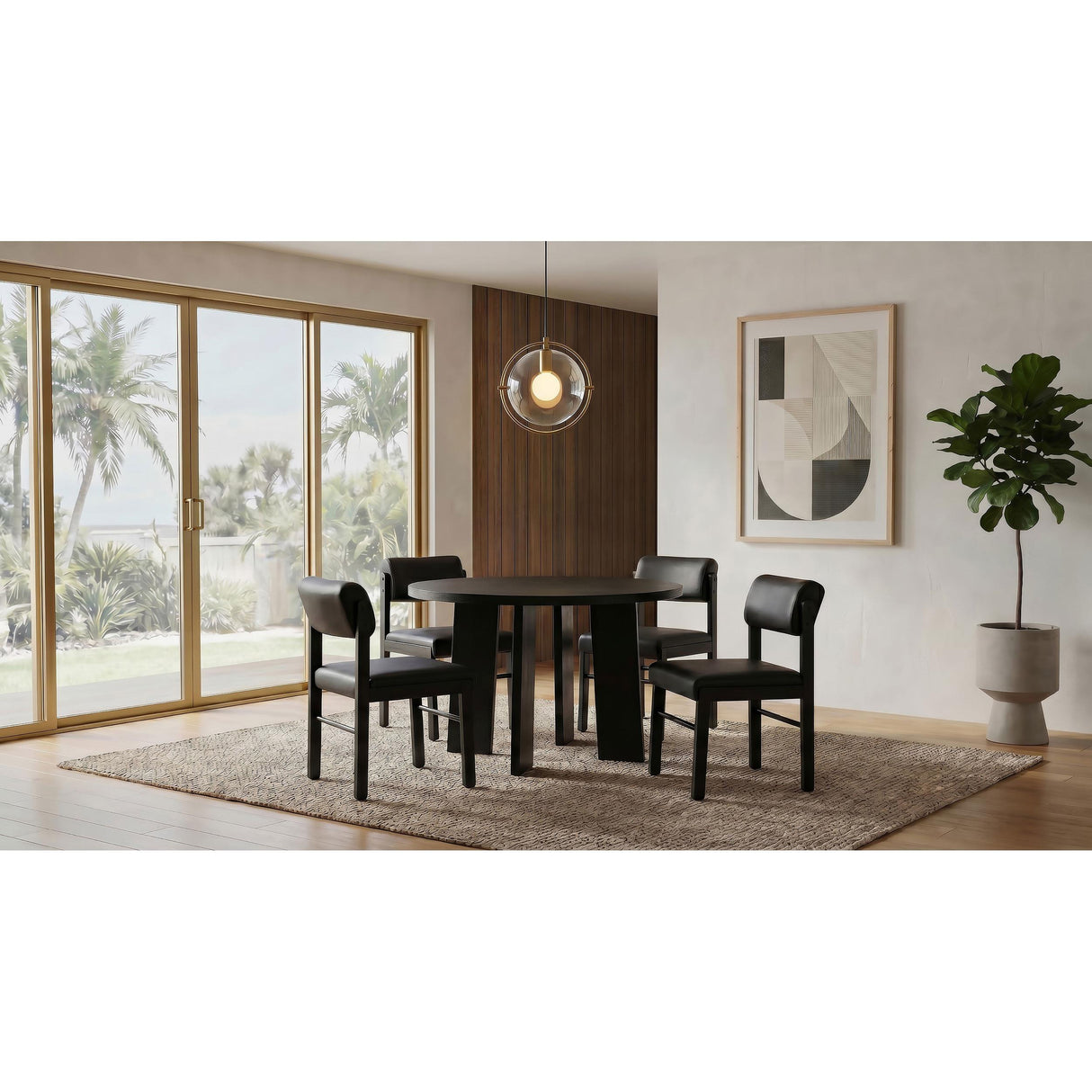 Coaster Furniture Strouse 193940BLK 47-inch Round Wood Dining Room Table - Black IMAGE 12