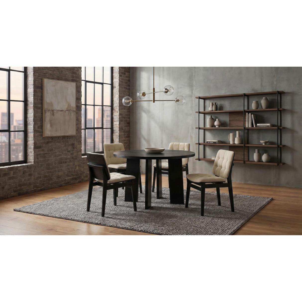 Coaster Furniture Strouse 193940BLK 47-inch Round Wood Dining Room Table - Black IMAGE 14