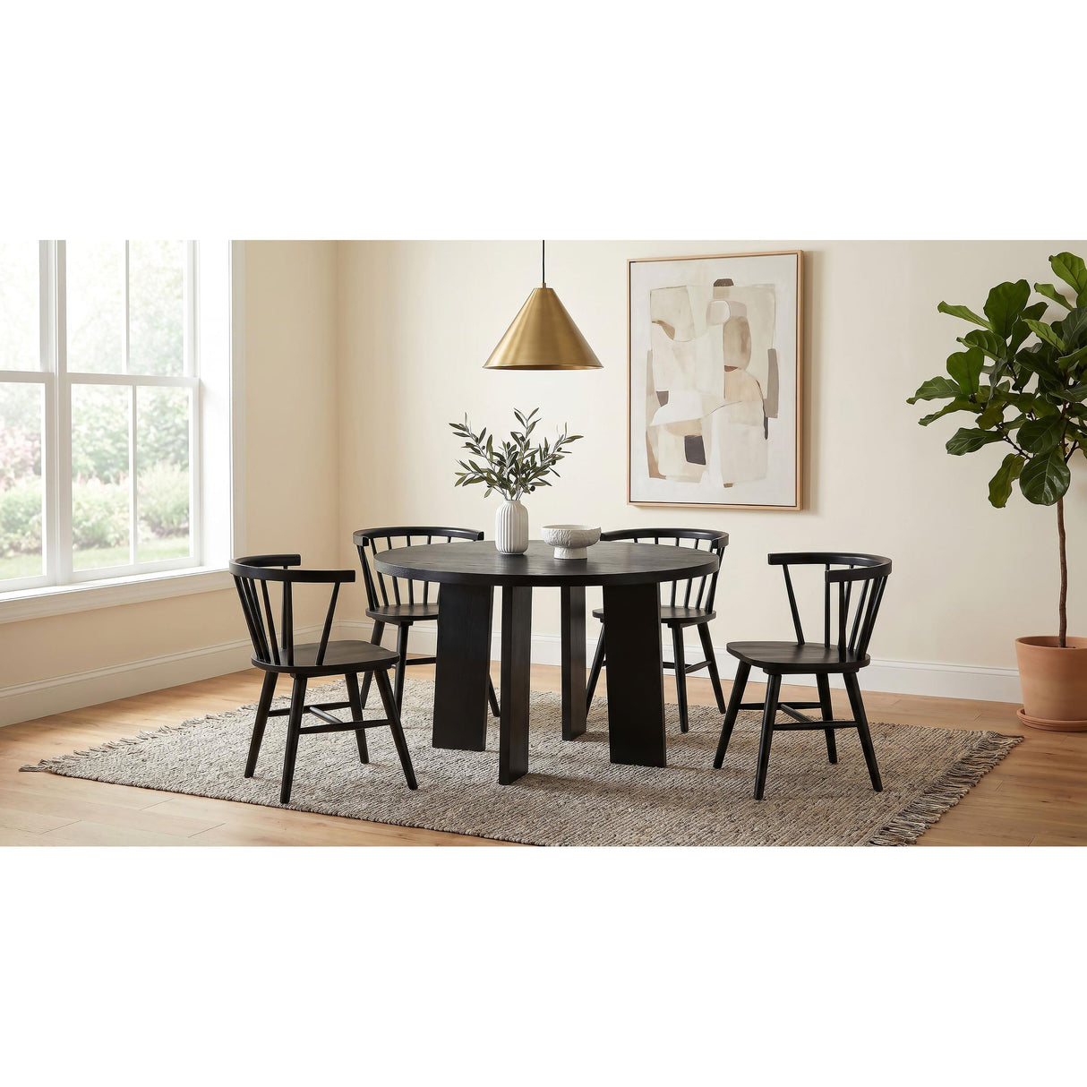 Coaster Furniture Strouse 193940BLK 47-inch Round Wood Dining Room Table - Black IMAGE 16
