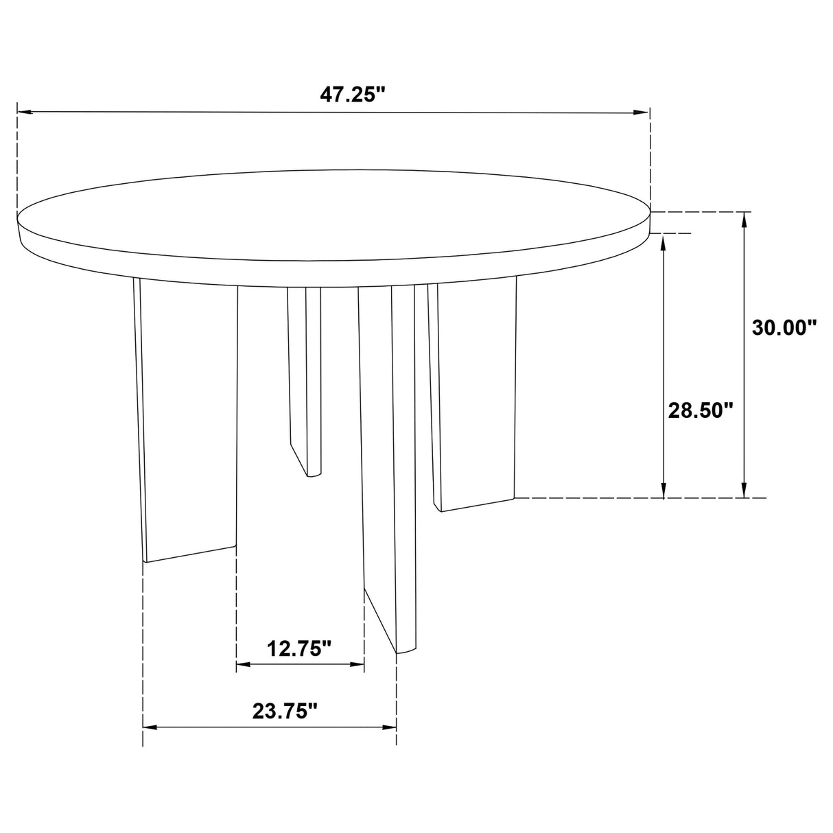 Coaster Furniture Strouse 193940BLK 47-inch Round Wood Dining Room Table - Black IMAGE 8