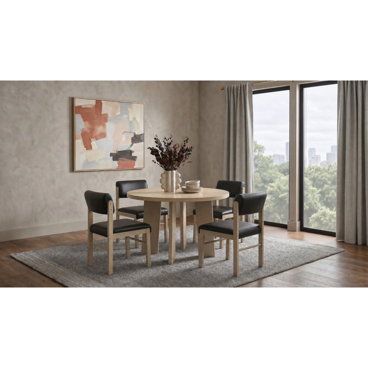 Coaster Furniture Strouse 193940NAT 47-inch Round Wood Dining Room Table - Natural Oak IMAGE 10