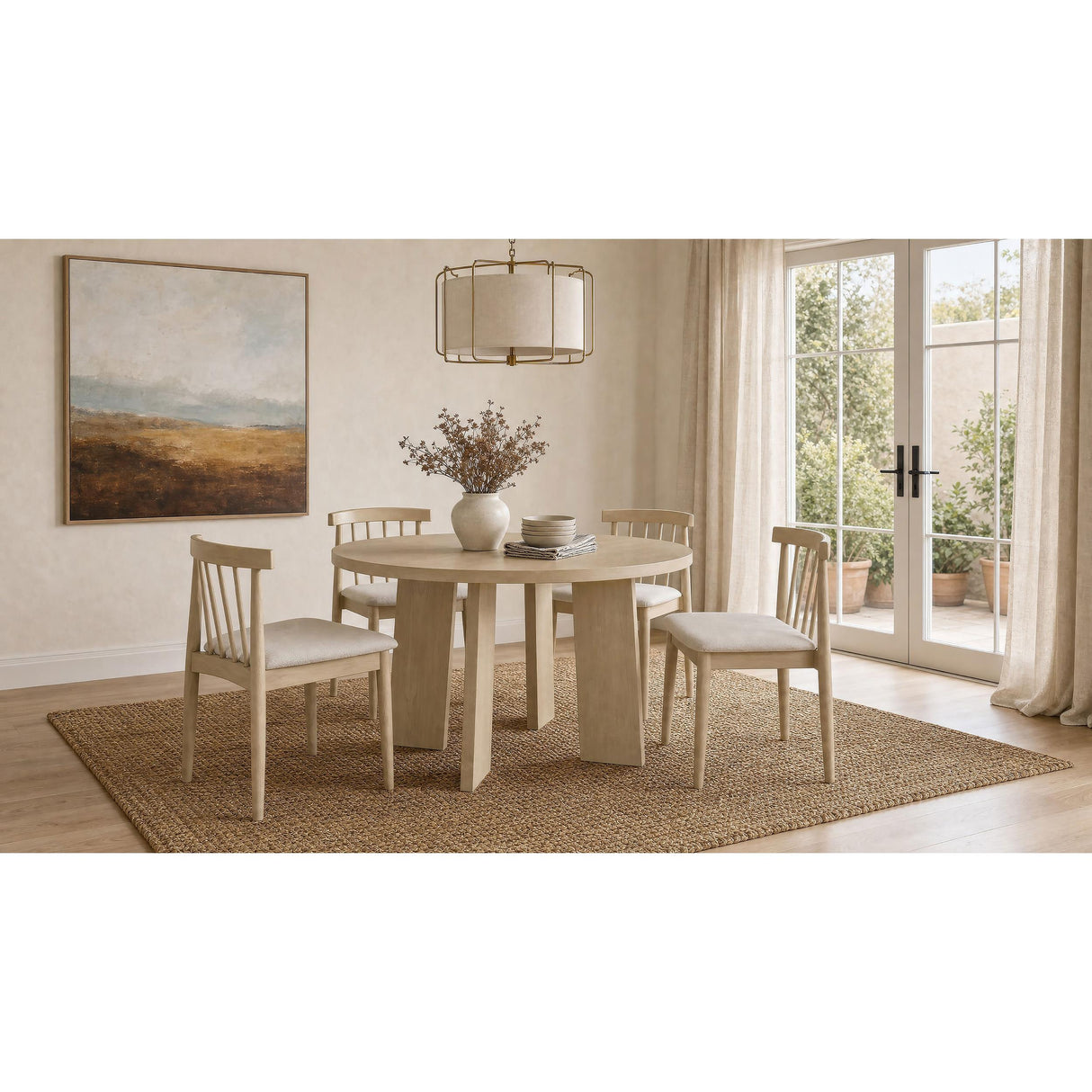 Coaster Furniture Strouse 193940NAT 47-inch Round Wood Dining Room Table - Natural Oak IMAGE 13