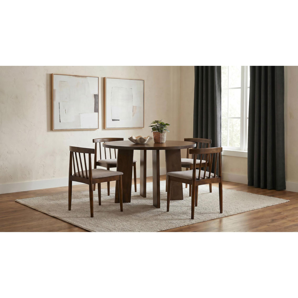 Coaster Furniture Strouse 193940WAL 47-inch Round Wood Dining Room Table - Walnut IMAGE 10