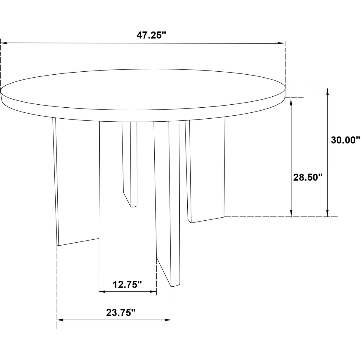 Coaster Furniture Strouse 193940WAL 47-inch Round Wood Dining Room Table - Walnut IMAGE 9