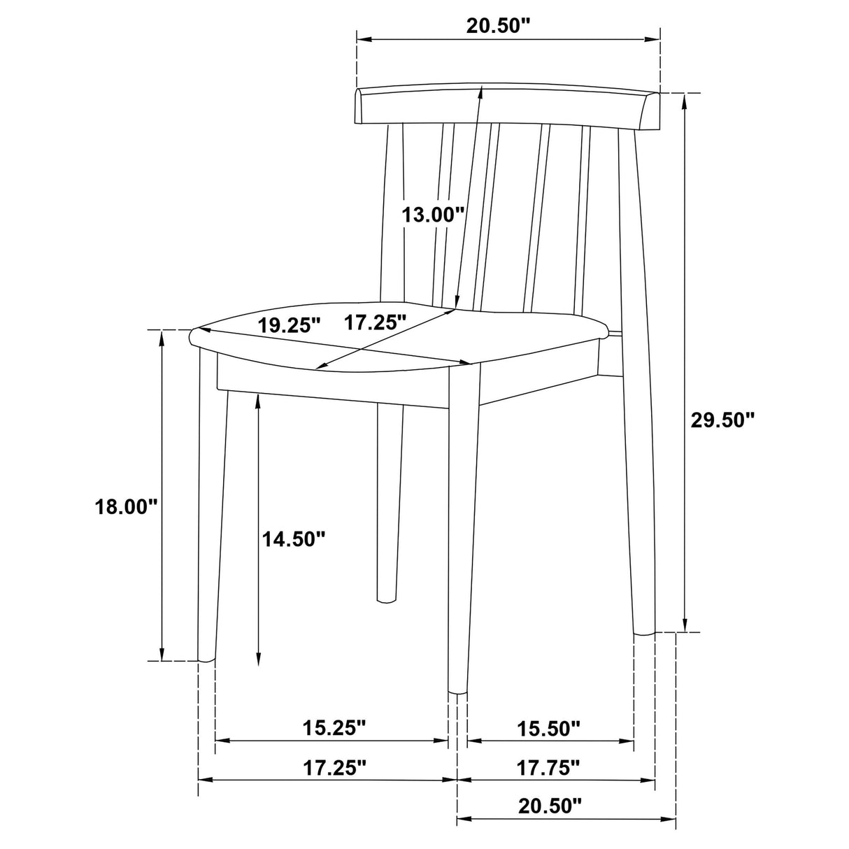 Coaster Furniture Cullen 193942BLK Set of 2 Dining Side Chair Upholstered Seat - Black IMAGE 11