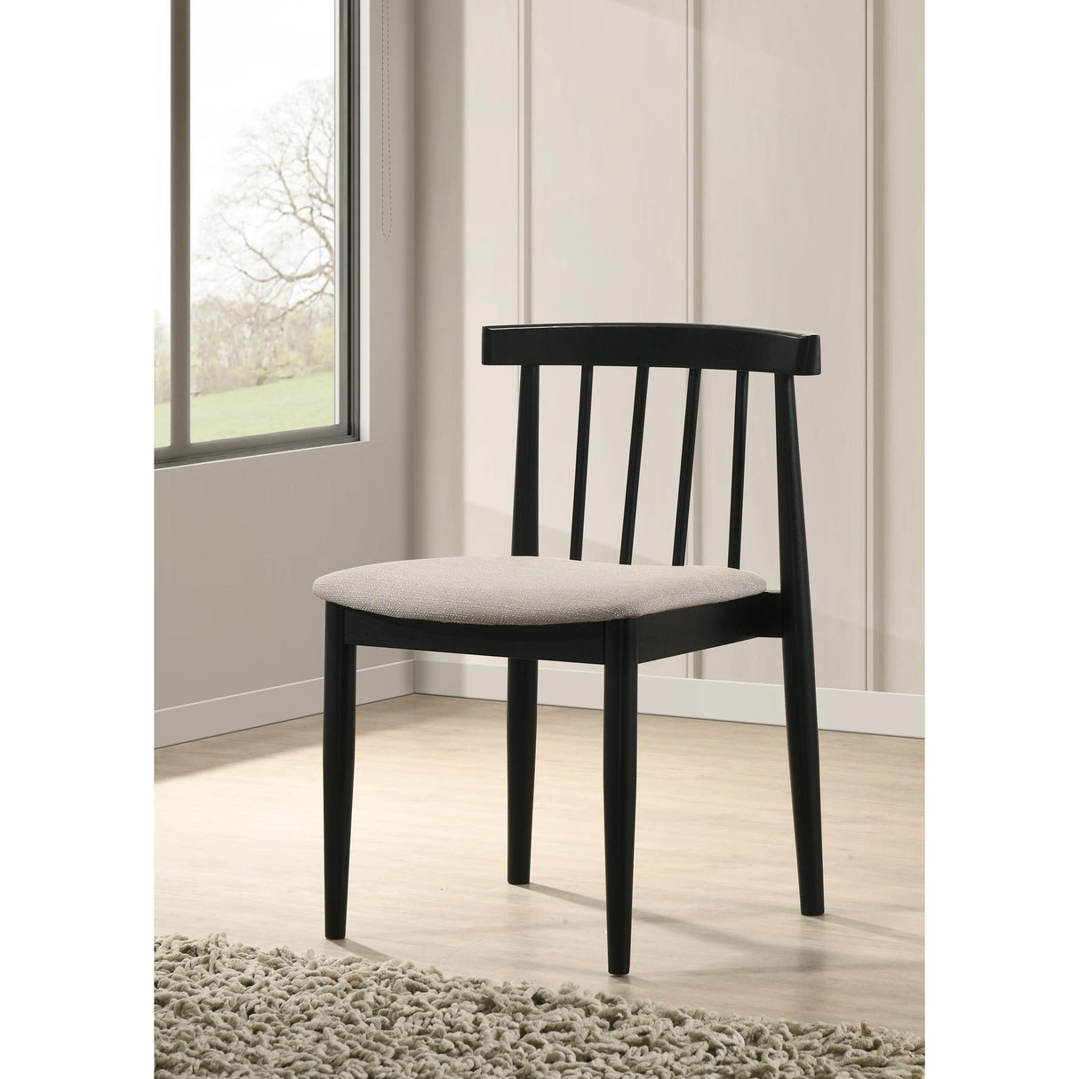 Coaster Furniture Cullen 193942BLK Set of 2 Dining Side Chair Upholstered Seat - Black IMAGE 6