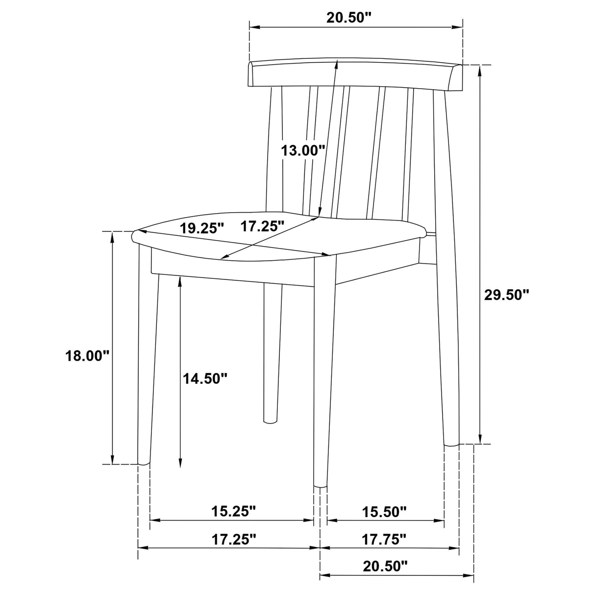 Coaster Furniture Cullen 193942NAT Set of 2 Dining Side Chair Upholstered Seat - Natural Oak IMAGE 12