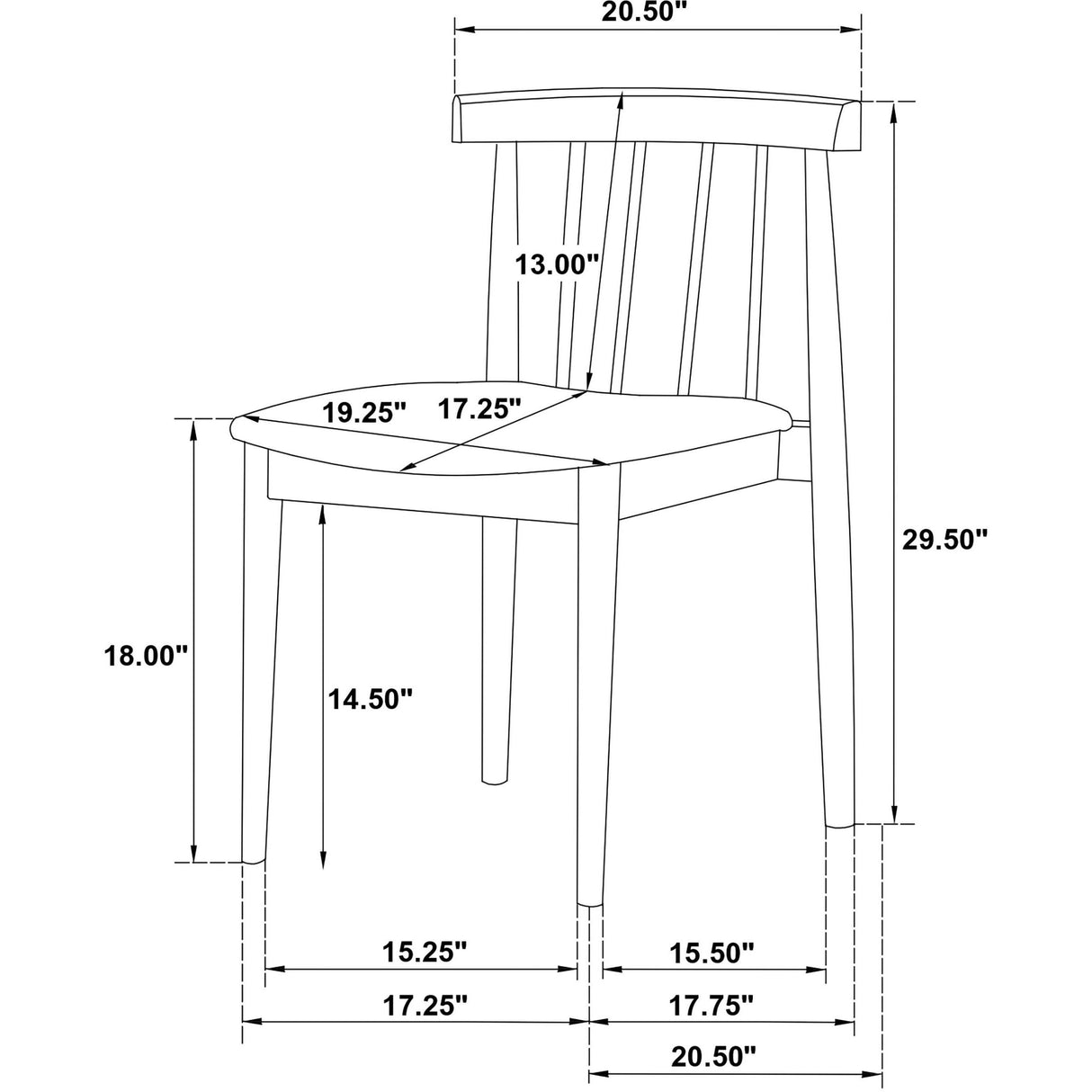 Coaster Furniture Cullen 193942WAL Set of 2 Dining Side Chair Upholstered Seat - Walnut IMAGE 13