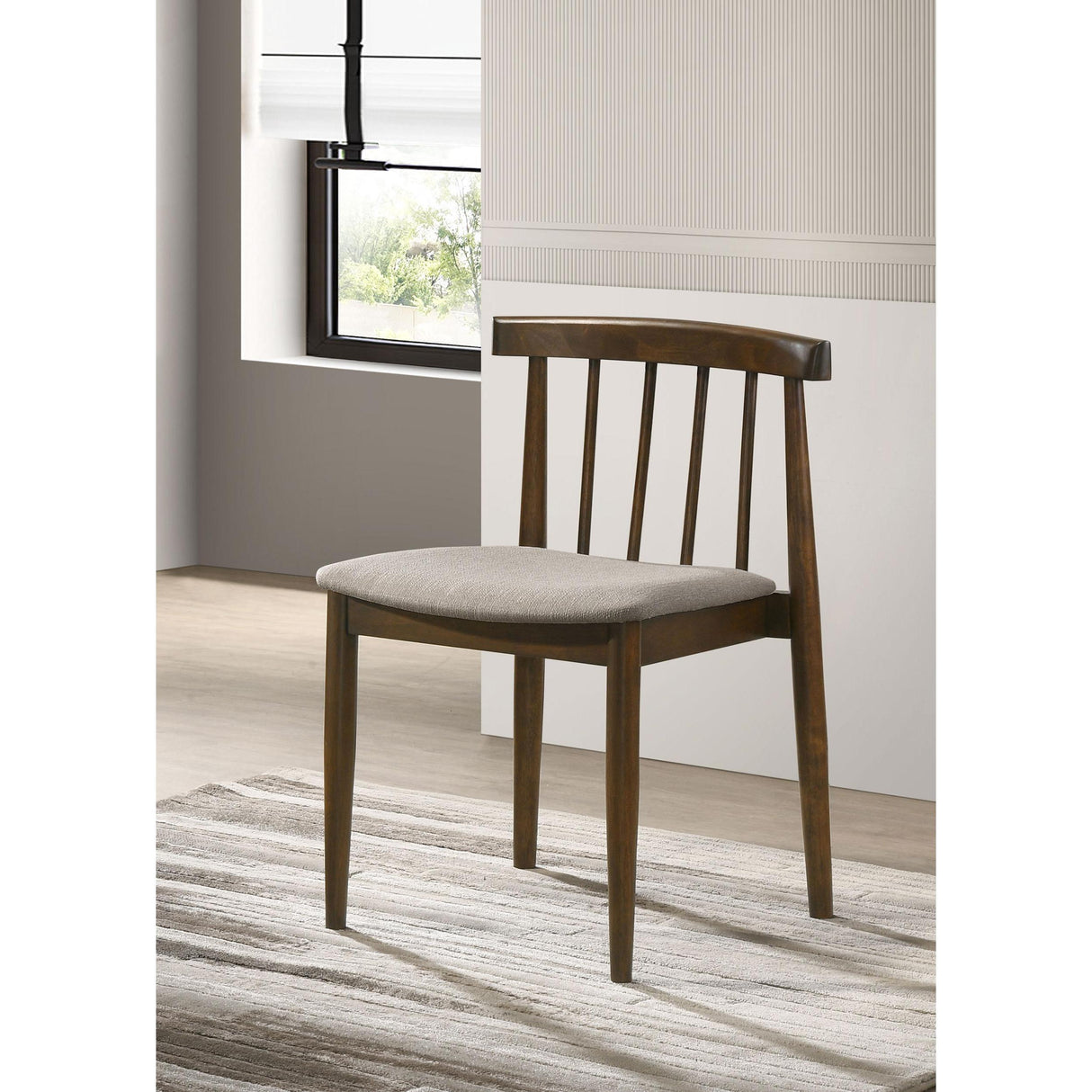 Coaster Furniture Cullen 193942WAL Set of 2 Dining Side Chair Upholstered Seat - Walnut IMAGE 2