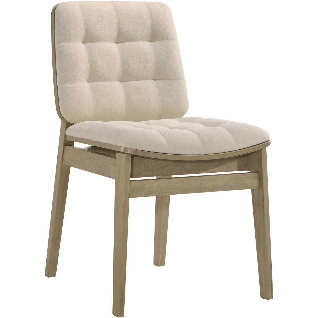 Coaster Furniture Redbridge 193952NAT Set of 2 Velvet Upholstered Side Chair - Cream/Natural Oak IMAGE 3