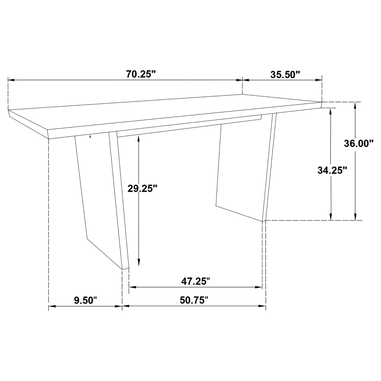 Coaster Furniture Decker 193958BLK 70-inch Rectangular Wood Counter Height Dining Table - Black IMAGE 10
