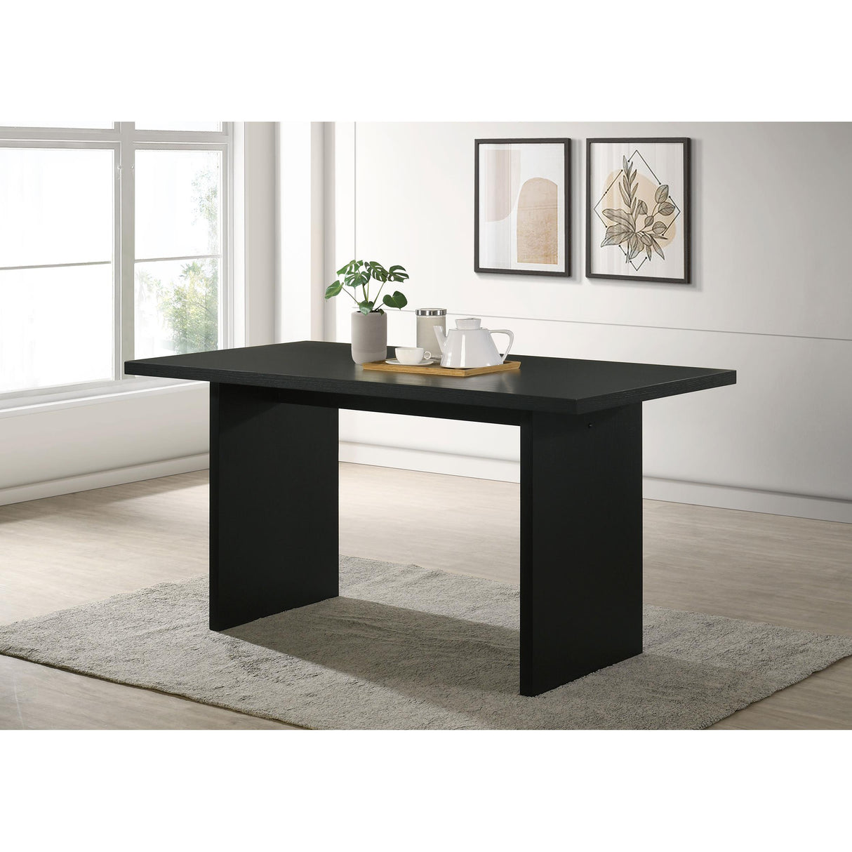 Coaster Furniture Decker 193958BLK 70-inch Rectangular Wood Counter Height Dining Table - Black IMAGE 4