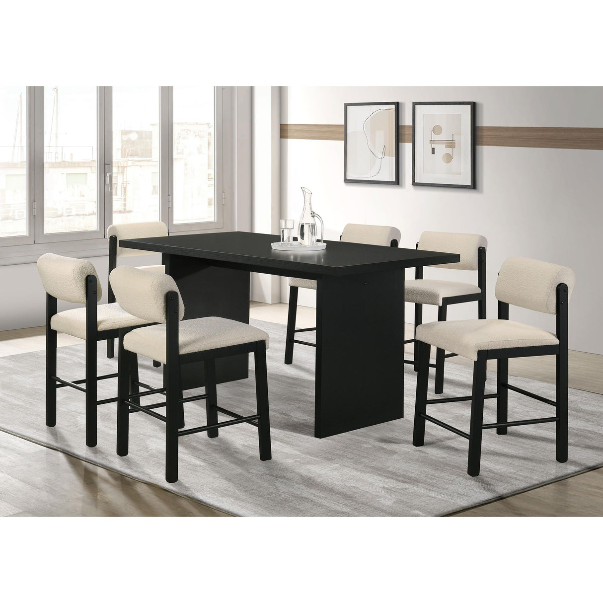 Coaster Furniture Decker 193958BLK 70-inch Rectangular Wood Counter Height Dining Table - Black IMAGE 7