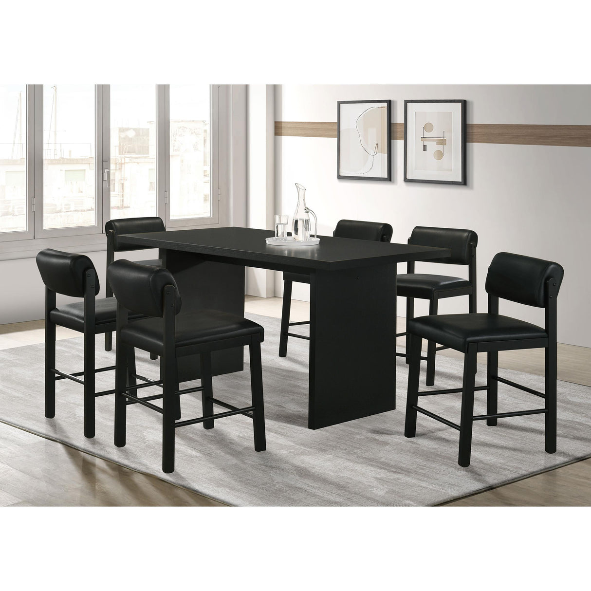 Coaster Furniture Decker 193958BLK 70-inch Rectangular Wood Counter Height Dining Table - Black IMAGE 9