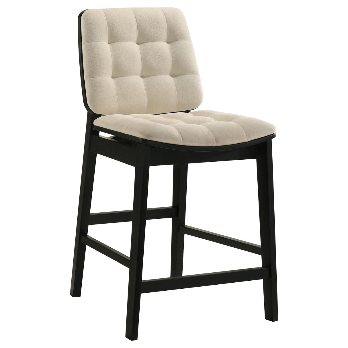 Coaster Furniture Redbridge 193959BLK Set of 2 Velvet Upholstered Counter Chair - Cream/Black IMAGE 4