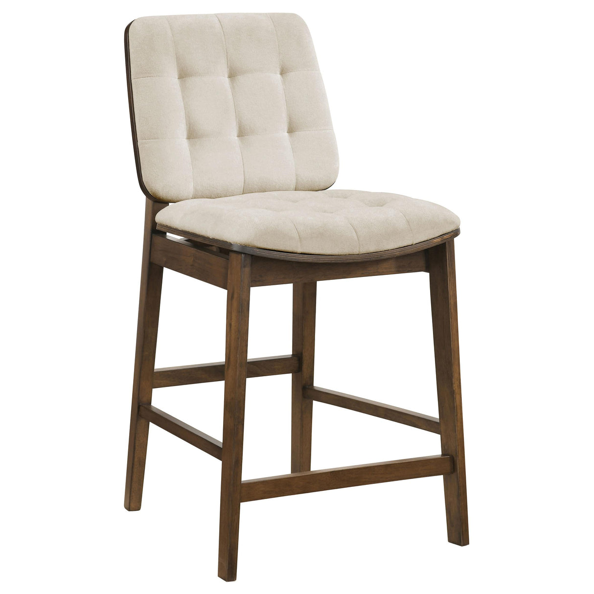 Coaster Furniture Redbridge 193959WAL Set of 2 Velvet Upholstered Counter Chair - Cream/Walnut IMAGE 3