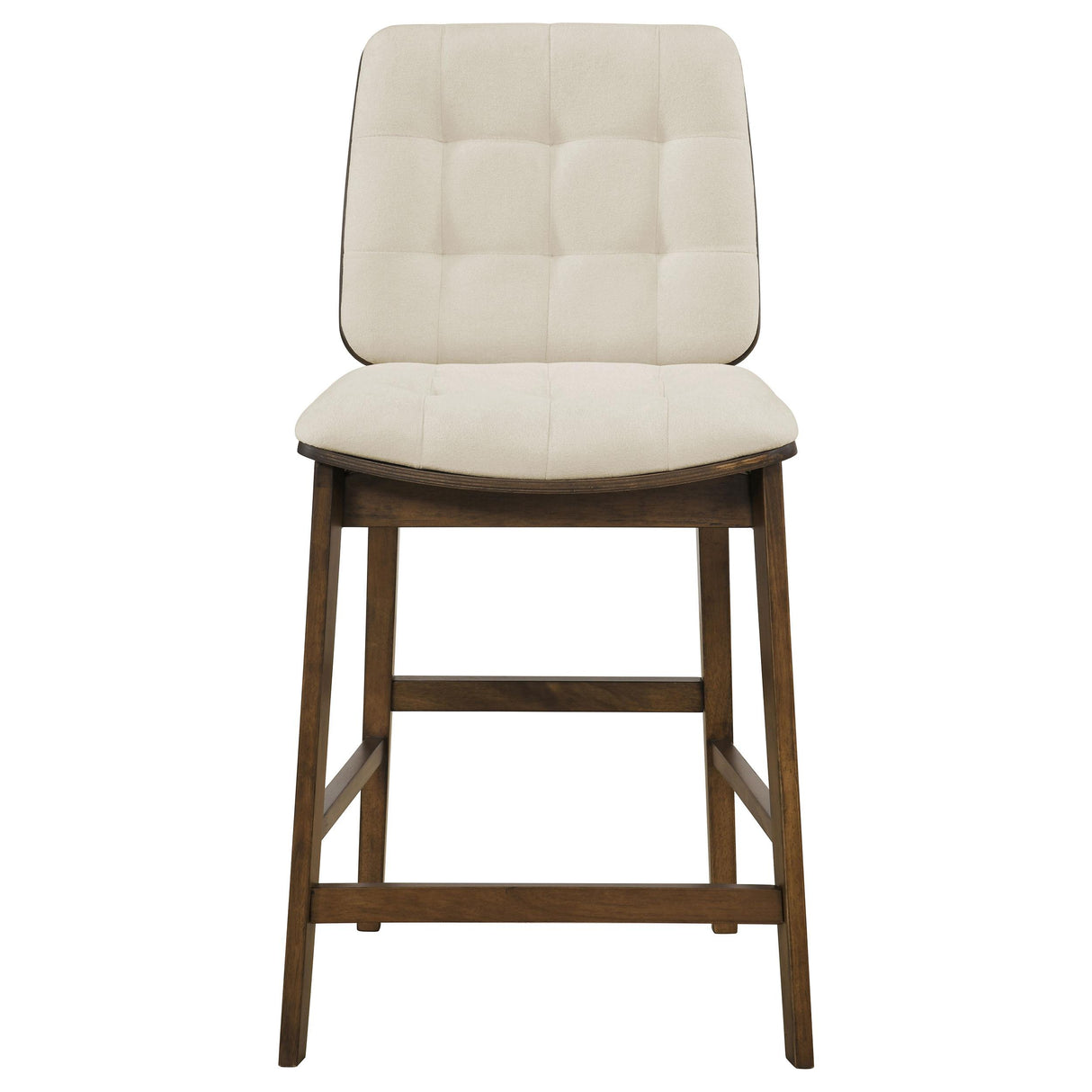 Coaster Furniture Redbridge 193959WAL Set of 2 Velvet Upholstered Counter Chair - Cream/Walnut IMAGE 6