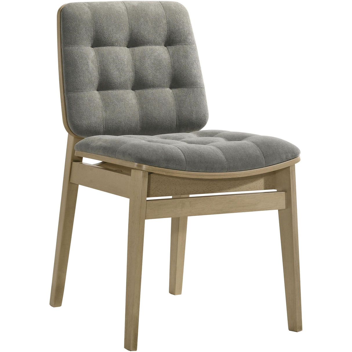Coaster Furniture Redbridge 193962NAT Set of 2 Velvet Upholstered Side Chair - Grey/Natural Oak IMAGE 3