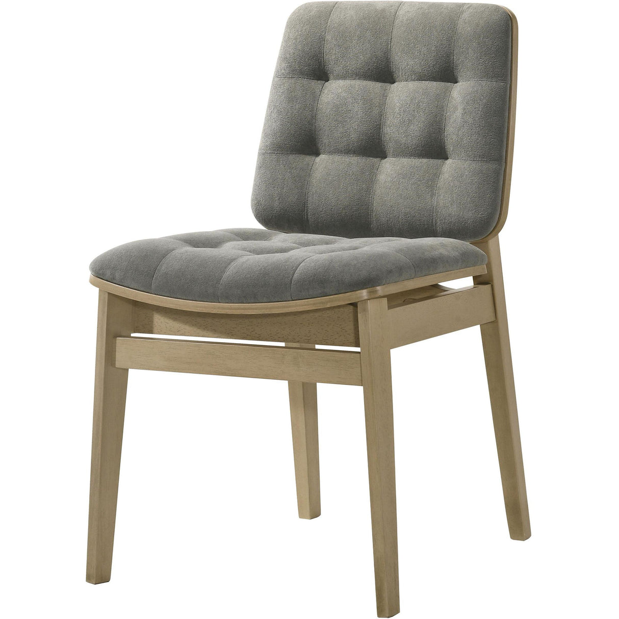 Coaster Furniture Redbridge 193962NAT Set of 2 Velvet Upholstered Side Chair - Grey/Natural Oak IMAGE 5