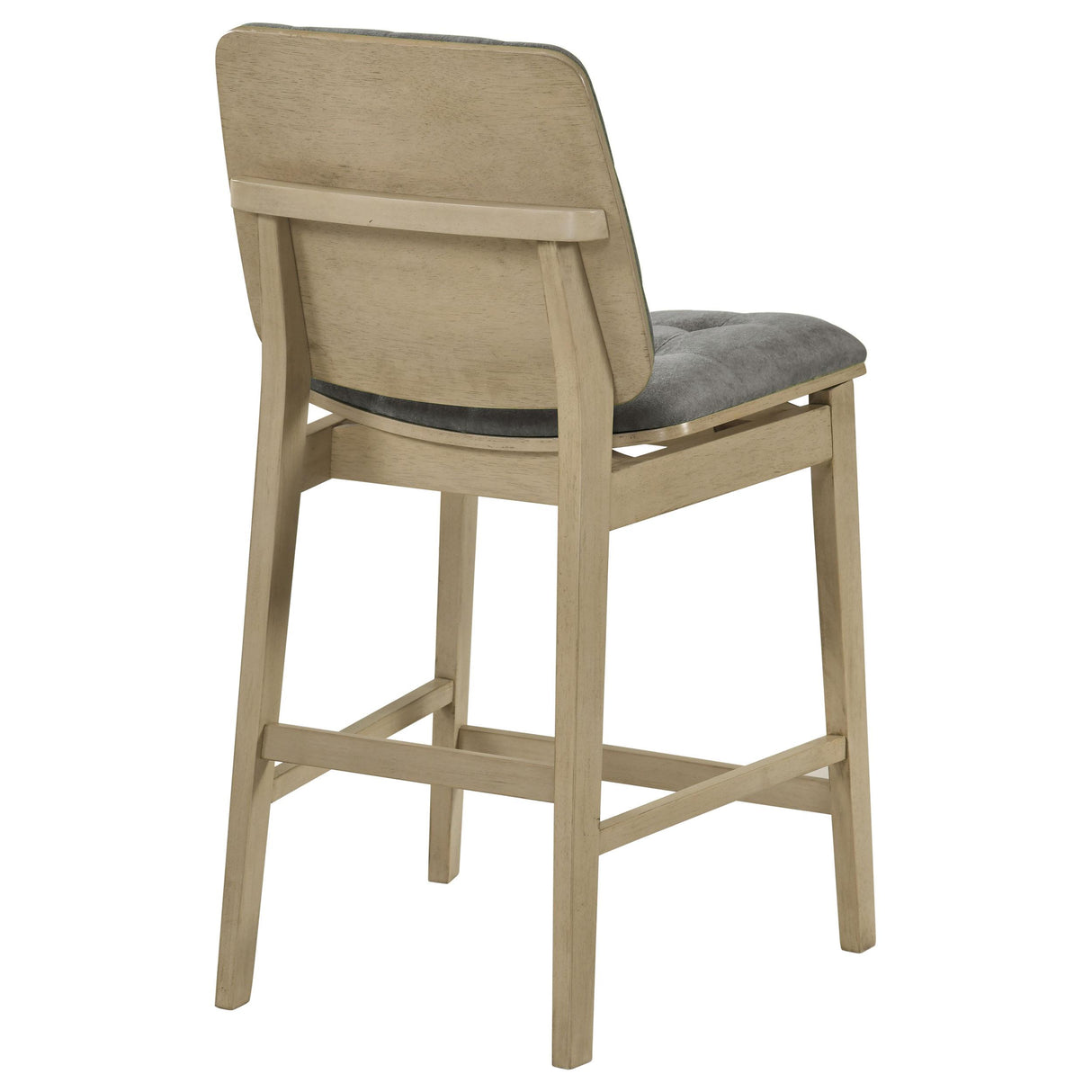 Coaster Furniture Redbridge 193969NAT Set of 2 Velvet Upholstered Counter Chair - Grey/Natural Oak IMAGE 4
