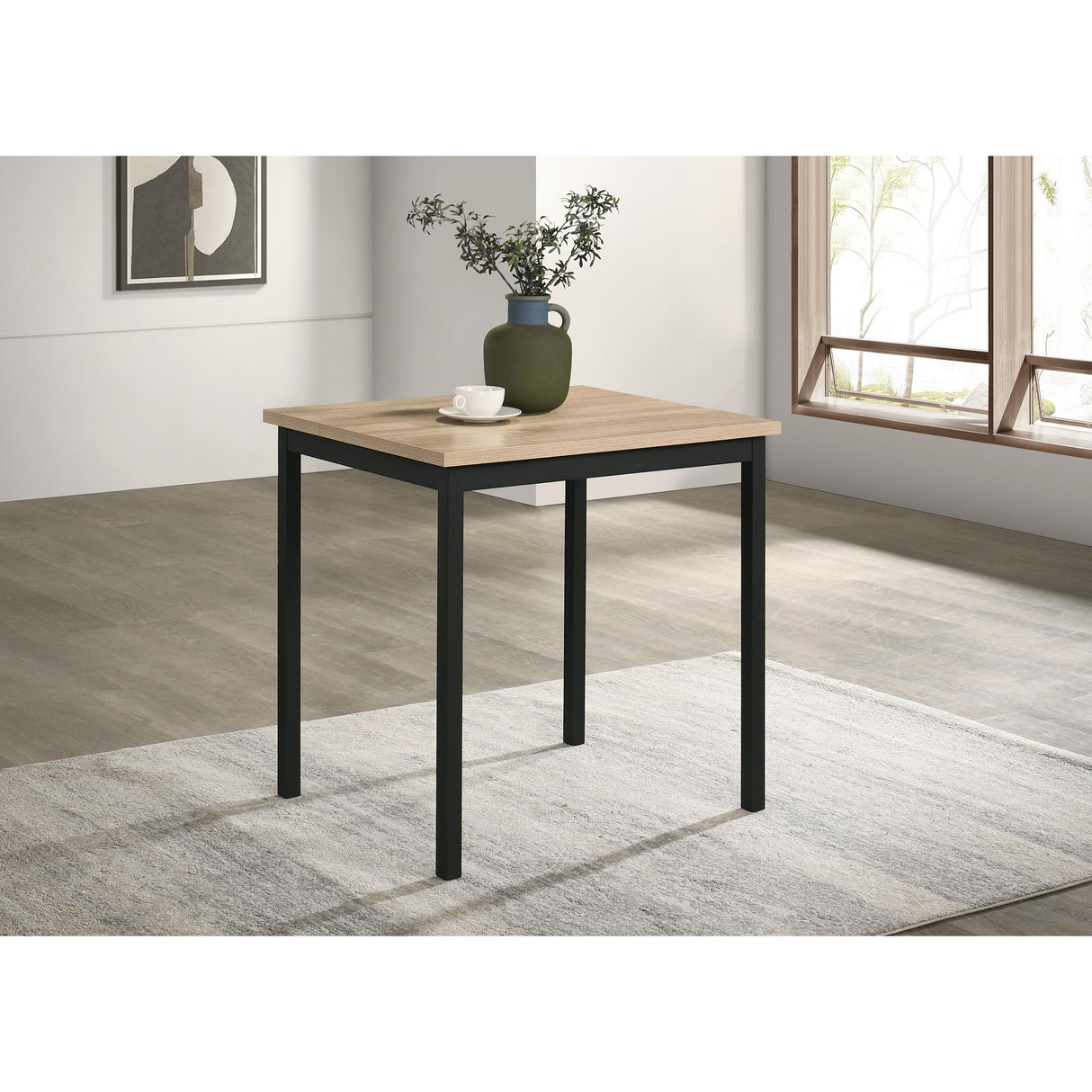 Coaster Furniture Garza 193980 Space Saving Rectangular Dining Table - Greige Oak IMAGE 4