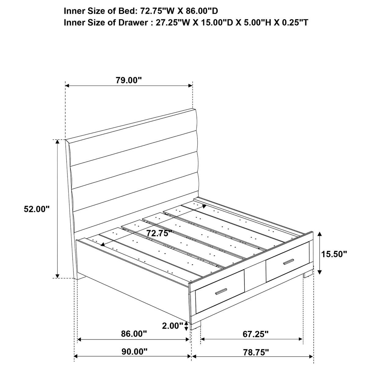 Coaster Furniture Felicity 203510KW California King Storage Bed - White High Gloss IMAGE 10