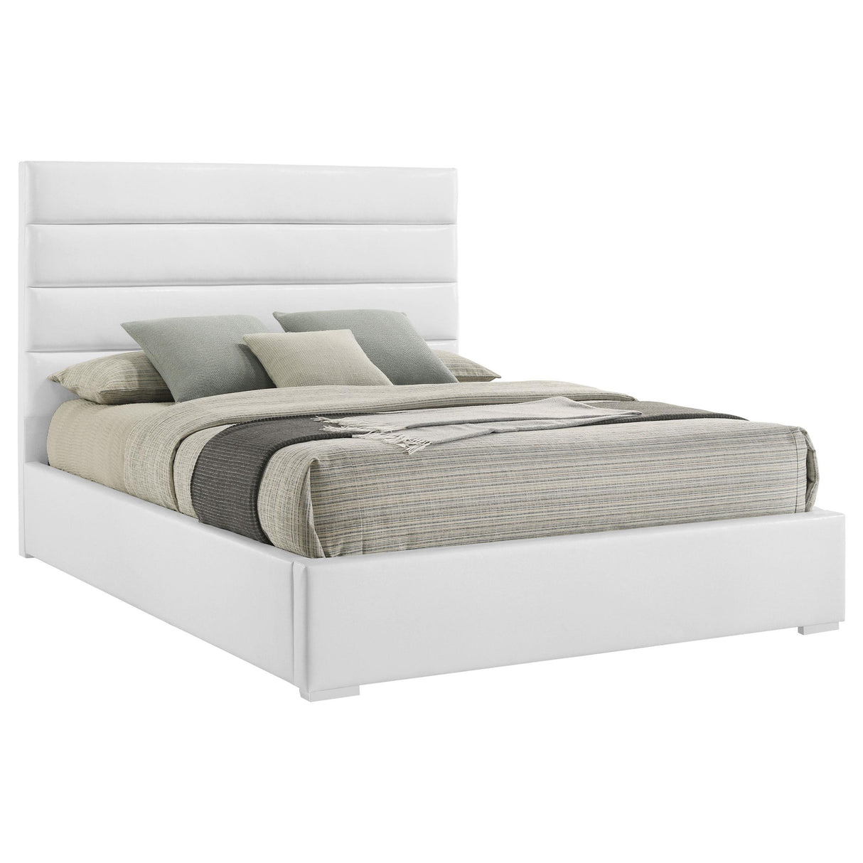 Coaster Furniture Felicity 203511KE 53-inch Upholstered Eastern King Platform Bed - White IMAGE 7