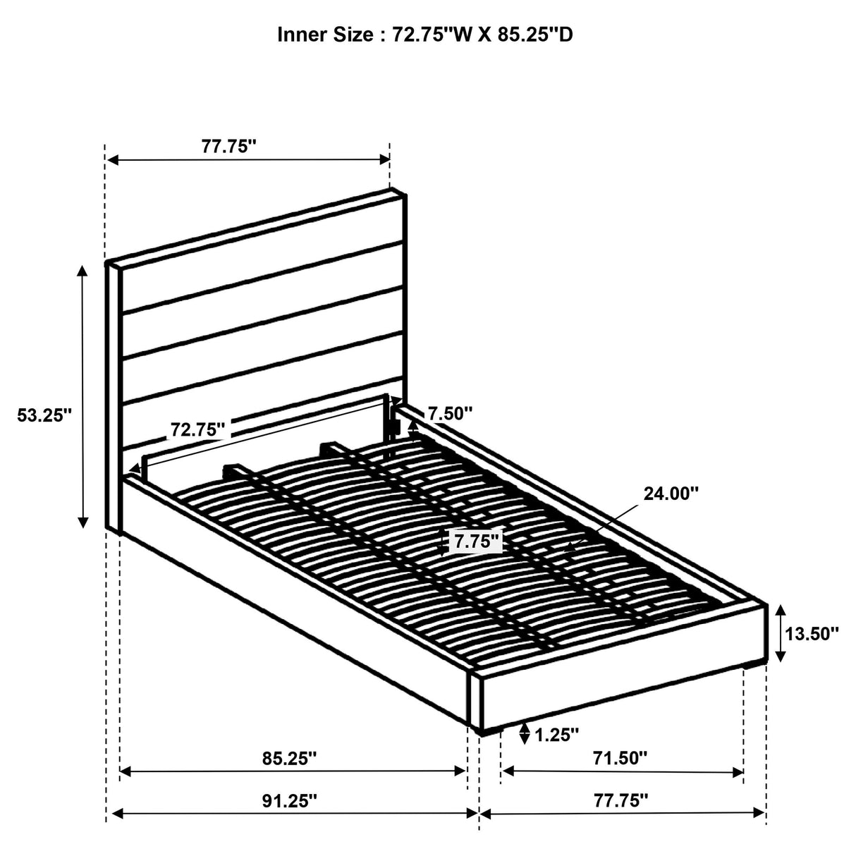 Coaster Furniture Felicity 203511KW 53-inch Upholstered California King Bed - White IMAGE 7