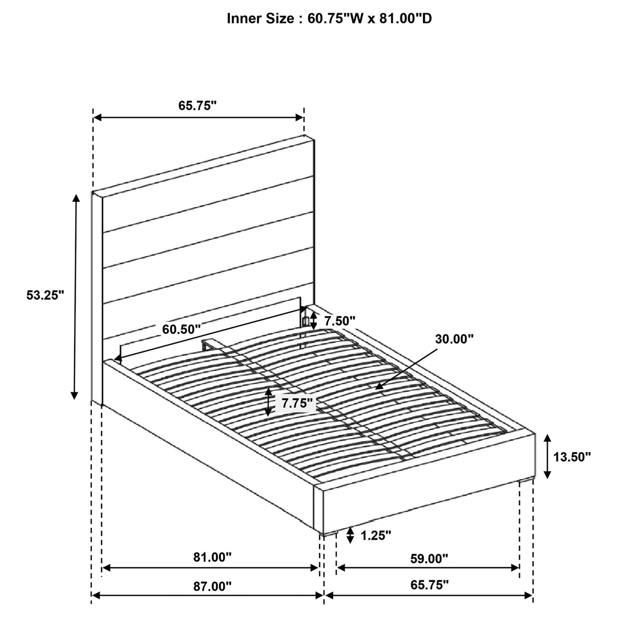 Coaster Furniture Felicity 203511Q 53-inch Upholstered Queen Platform Bed - White IMAGE 8