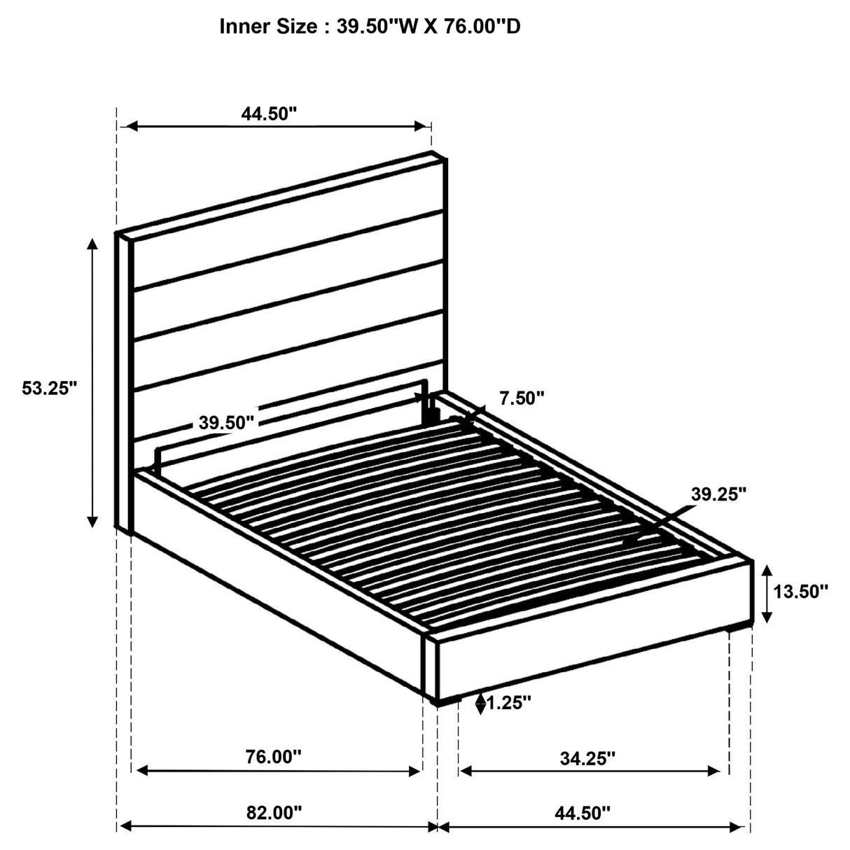 Coaster Furniture Felicity 203511T 53-inch Upholstered Twin Platform Bed - White IMAGE 7