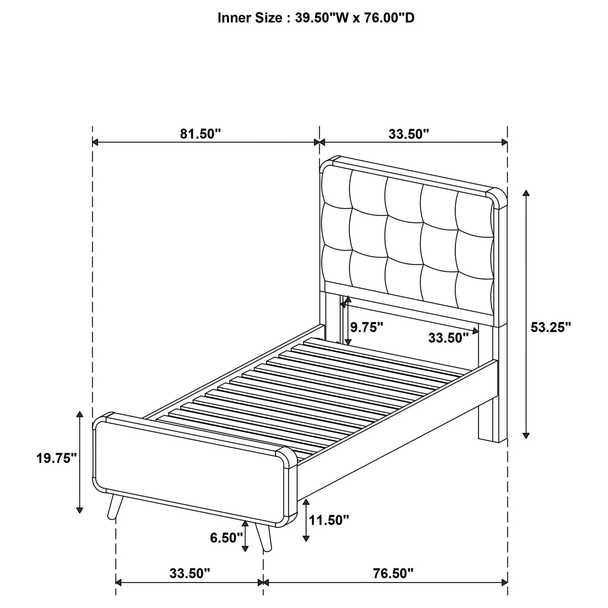 Coaster Furniture Robyn 205131T Wood Twin Platform Bed - Dark Walnut IMAGE 9