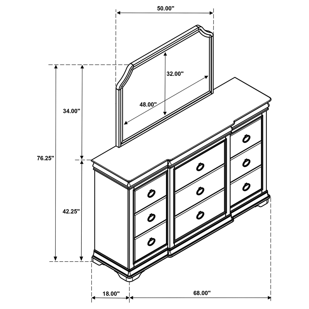 Coaster Furniture Garland 205303M 9-drawer Bedroom Dresser with Mirror - Brown Cherry IMAGE 16
